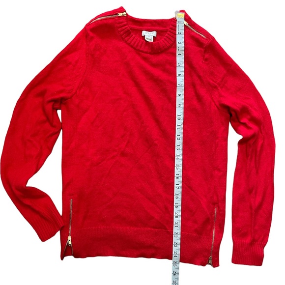 Red J.Crew Sweater with Zippers Size Medium - Picture 3 of 3
